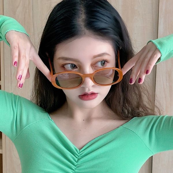 

fashion sun glasses frame travel sunglasses vintage retro small oval sunglasses cateye shade for women, Black