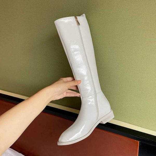 

sklfgxzy new winter genuine leather knee boots women boots motorcycle female warm women shoes, Black