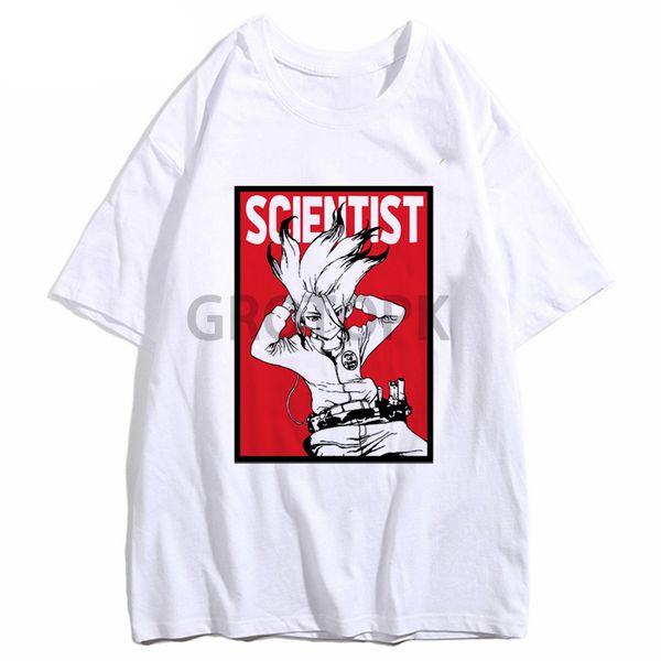 

dr stone anime graphic cartoon print white t-shirt men shirt female tee shirt women ishigami senkuu graphic tees relax zone