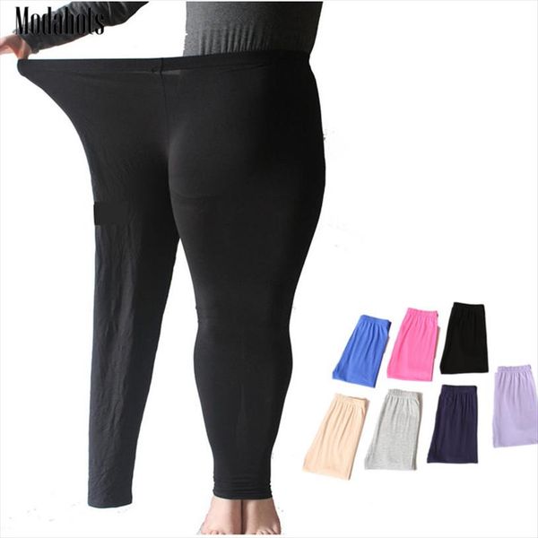

colorful modal big leggings women summer pants plus size candy color leggings big women pants bodycon large big sizes pants, Black