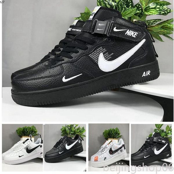 

t27 2019 forces men women low cut one 1 shoes white black dunk skateboarding shoes classic af fly trainers high knit air sneakers b06