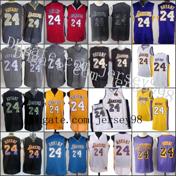 

los angeles laker red white ko be red white short sleeved jersey, Black