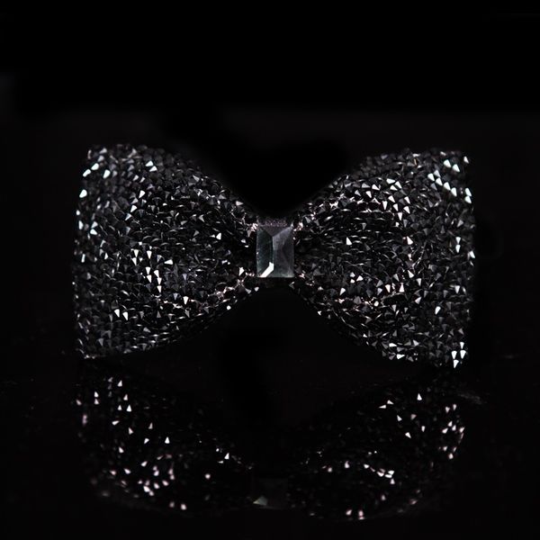 

2020 men's noble diamond solid color designers brand butterfly bowties romantic wedding groom bow tie for men, Black;gray