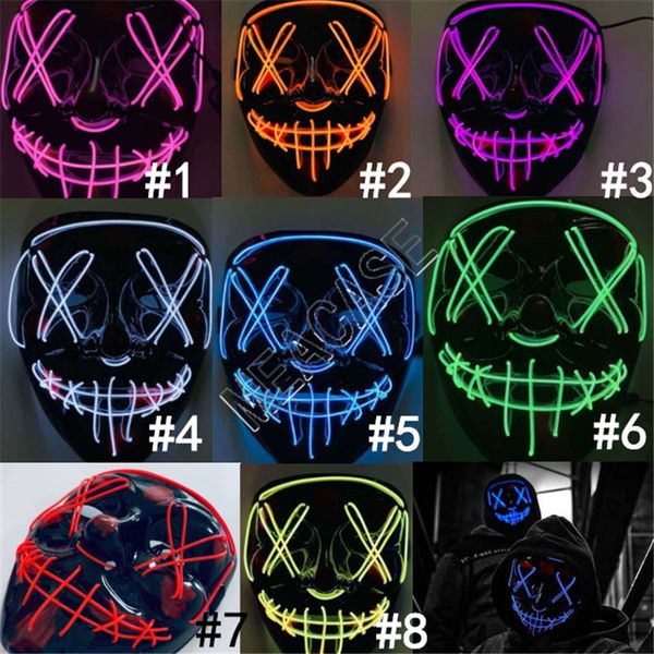 

luminous face masks for halloween designers led glowing horror mask purge face cover costume dj party light up masks glow in dark dhl d81805
