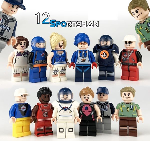 

wholesale blocks toy promotion gift sports man capsule toy educational toys birthday gift for kids one set 12pcs