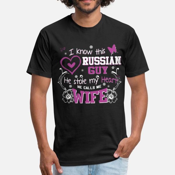 

russian wife stole my heart t shirt men customize tee shirt size s-3xl famous basic summer formal shirt