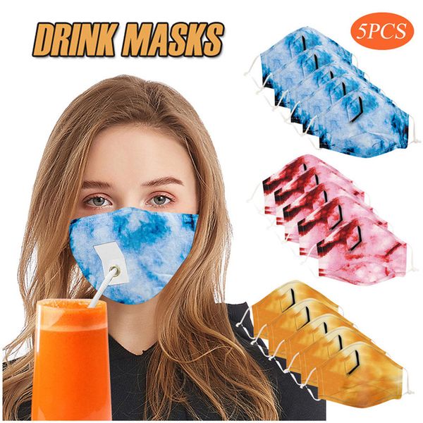 

dustproof mask party drink masks anti pm2.5 pollution fog cotton mouth straw mask washable face masks dwb1038