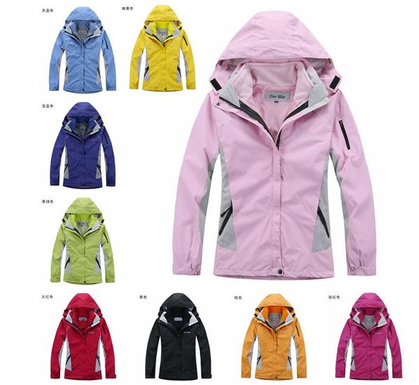 

new women colum 2in1 bia autumn and winter fleece sweater soft shell jacket for women outdoor sports clothes warm two-piece coat, Black;brown