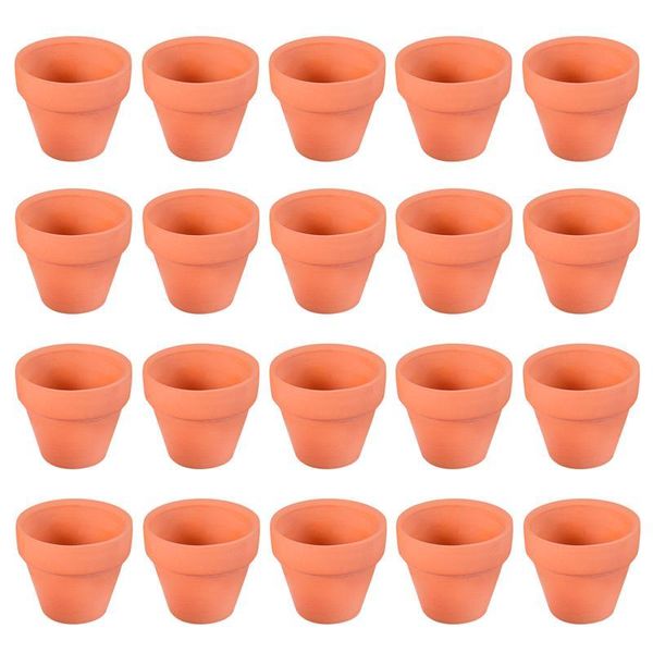 20 adet Küçük Mini Terracotta Pot Kil Seramik Çömlek Ekici Kaktüs Saksı Etli Kreş Tencere Bitkiler El Sanatları Y200723 Için Harika