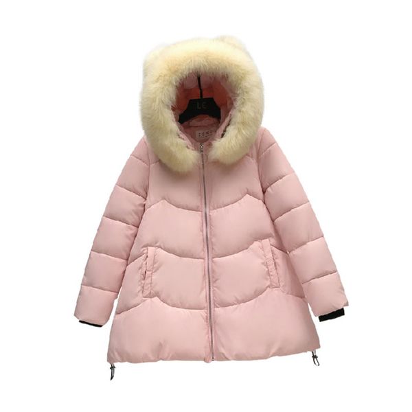 

women's down & parkas fmfssom winter women cotton padded jacket coat sweet cute cat ear hooded long jackets casual loose outwear, Black