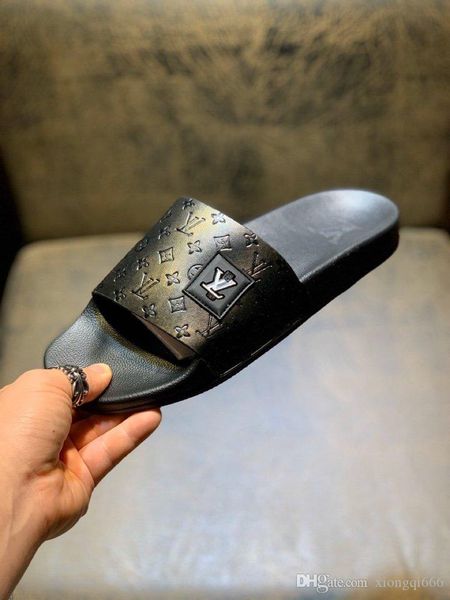 

2020 summer new luxury men's casual sandals, comfortable fashion slippers, leatherag, Red;white