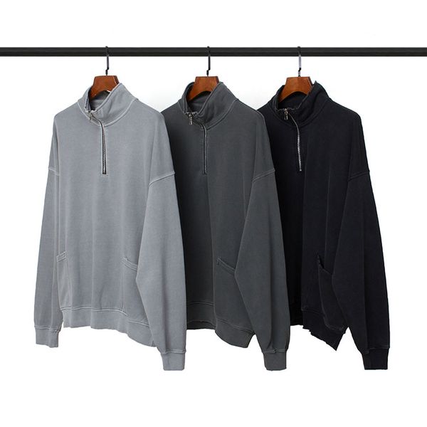 

oversize zip sweatshirt crewneck sweatshirts men women 1 pullover loose hoodie, Black