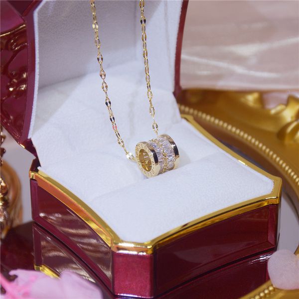 

classic luxury cubic zirconia gold pendant necklace for woman simple exquisite fashion clavicle chain jewelry anniversary gift, Silver