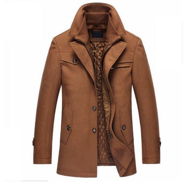 

men's down & parkas male casual warm outerwear jacket and coat pea size m-4xl drop winter wool slim fit stylish jackets, Black