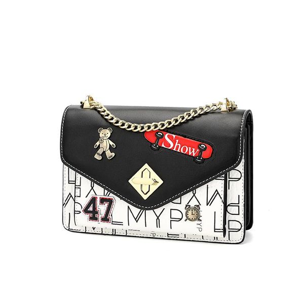 

2020 shoulder bag designer oblique cross bag ladies sequin stitching golden chain fashion women bag 11