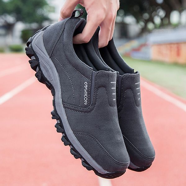 

suede men loafers casual shoes for men outdoor non-slip walking shoes slip-on loafers driving footwear zapatos de hombre, Black
