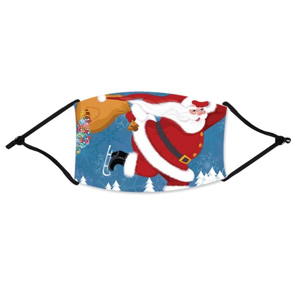 

sequin children anti-fog christmas masks reusable face christmas mask cartoon mouth face christmas masks kids anti-dust breathable earloo#73, Black