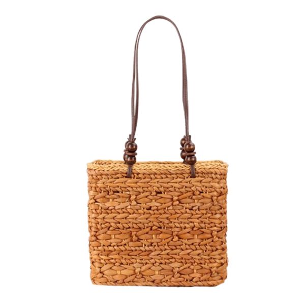 

auau-fashion women straw handbag vintage bucket summer ladies rattan tote beach female shoulder crossbody bags new capacity hand