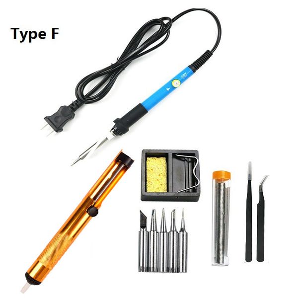 

60w adjustable temperature electric soldering iron set welding solder station heat pencil repair tool kit soldering cleaning