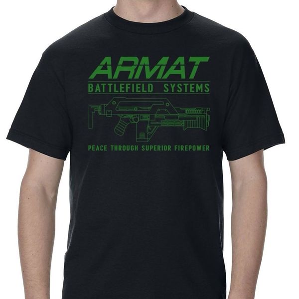 

summer style new t shirt men o-neck tees summer armat systems m41a pulse rifle logo green print tee shirt design