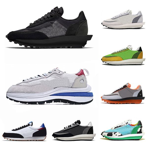 

outdoor sneakers new sacais x waffle triple black running shoes royal and red chunky dunky nyc pigeon white nylon women men, White;red