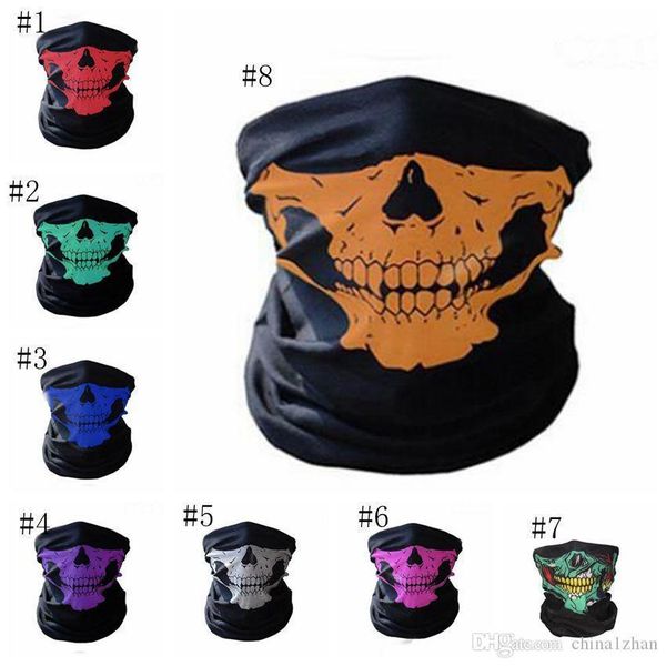 

skeleton half magic skull masks face mask bicycle ski masks ghost scarf hip hop bandana sport headband 14 designs dw51871