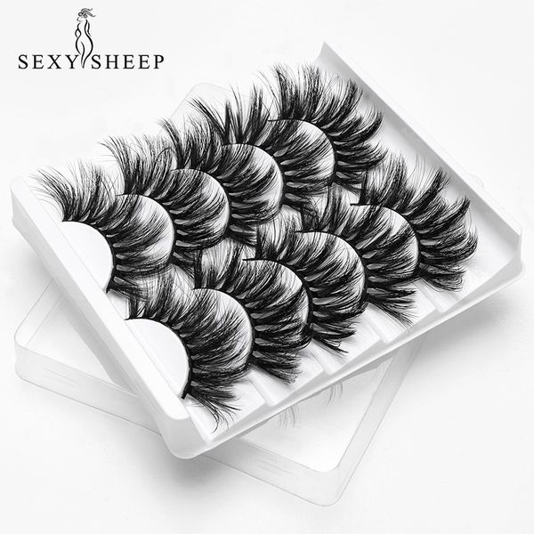 

false eyelashes sexysheep 5pairs 3d mink hair natural/thick long eye lashes wispy makeup beauty extension tools
