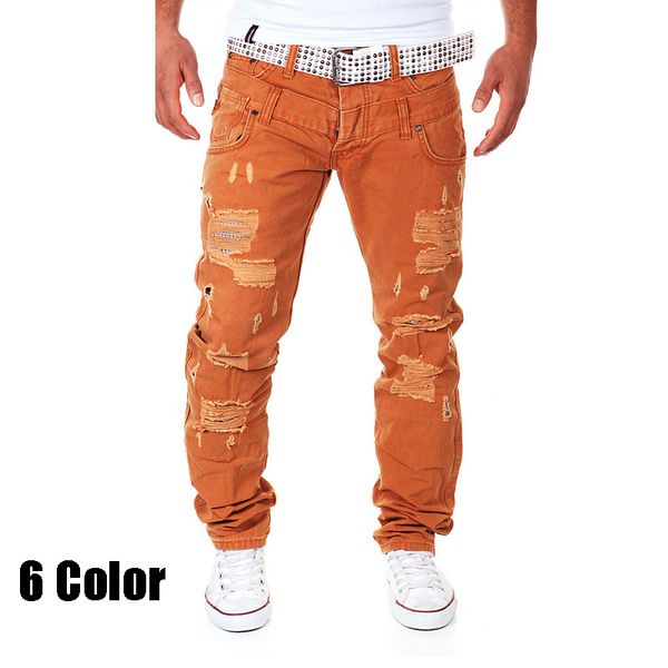 

2020 fashion europe style male sportswear long pants casual loose trousers cotton trousers double hole men pants male clothing, Black