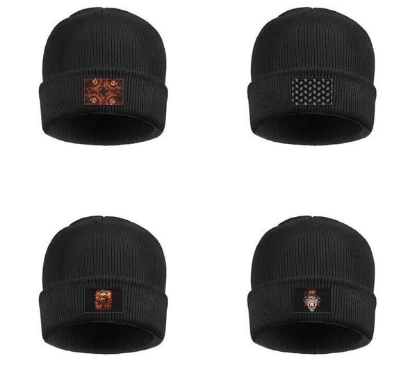 

fashion slayer repentless rectangle winter warm watch beanie hat classic hats war skull ensemble band logo xiii design llc hell slayer, Blue;gray