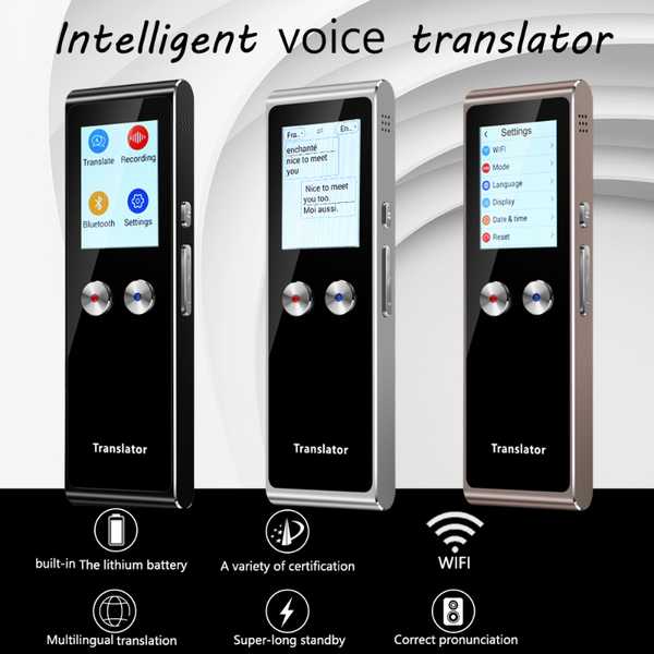 

t8s портативный мини беспроводная bluetooth смарт переводчик 70 языки 2,4-дюймовый сенсорный экран двусторонний реального времени мгновенных