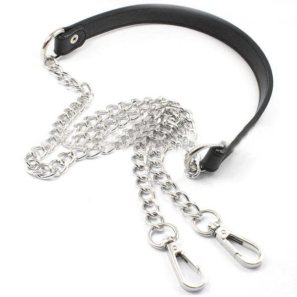 

chain replacement metal+pu leather strap for diy handbag shoulder bag 120cm, Black