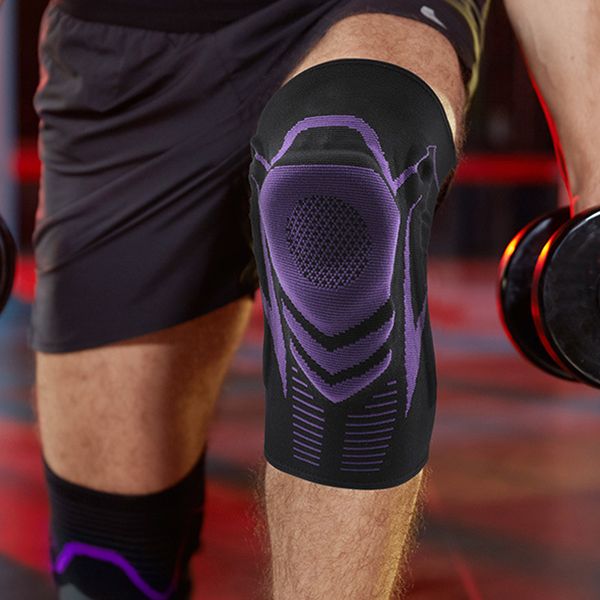 

elbow & knee pads 1 pair basketball running fitness silicone elastic non-slip spring support asd88, Black;gray