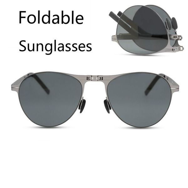 

brand designer foldable sunglasses men pilot super light eyewear polarized sun glasses women, White;black