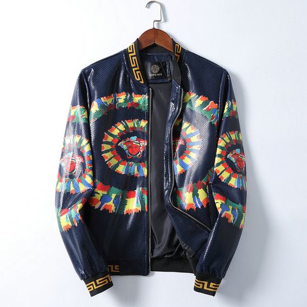 

autumn winter mens leather jacket men jackets coats zipper motor biker jackets motorcycle leather jacket men, Black