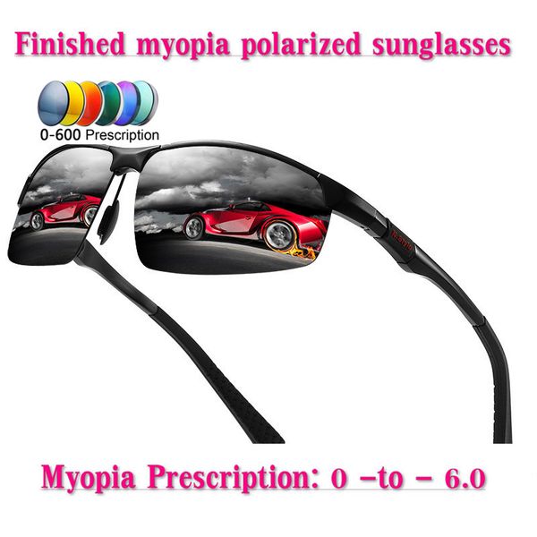 

2020 diopter finished myopia polarized sunglasses men women nearsighted glasses fashion square men's driving goggles uv400 nx, White;black