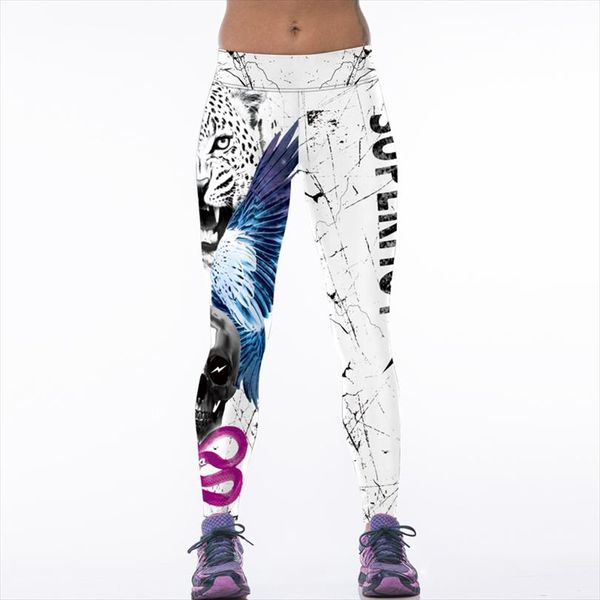 

creative funny 3d tiger print white leggings women fitness legging new12 styles stretch breathable wicking leggign leggins, Black