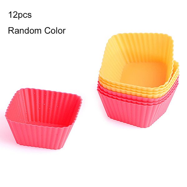 

12pcs silicone square flexible cake mould non-stick ice cream brownie cupcake