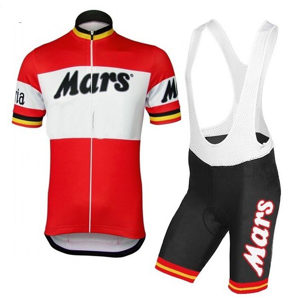 

mars team retro classic cycling jerseys set racing bicycle summer short sleeve clothing kit maillot ropa ciclismo, Black;blue