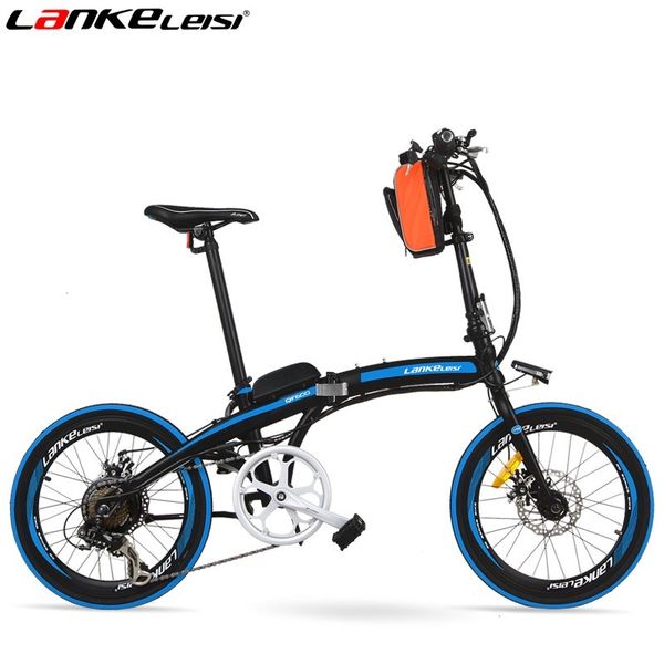 

qf600 20 inch folding e-bike, 48v 500w motor, portable electric bicycle, aluminum alloy frame, pedal assist bicycle, Silver;blue
