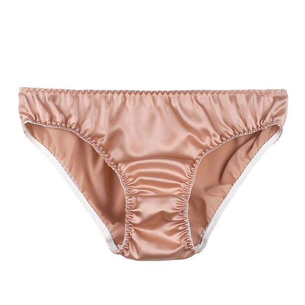 

silk seamless panties for woman underwear female comfortable silk briefs panties 2 pcs high quality, Black;pink