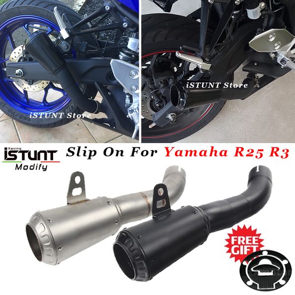 

motorcycle full exhaust escape modified muffler connection middle link pipe slip on for r25 r3 yzf-r3 r25 mt-03 mt-25