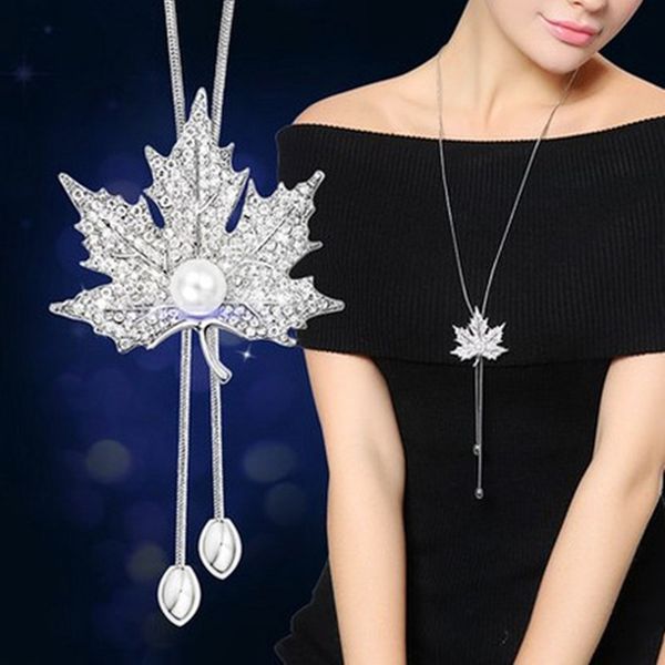 

7 styles collier femme crystal long necklaces for women fashion silver color choker necklaces & pendants sweater chain jewelery