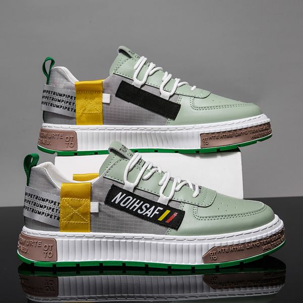 

hot style new men повседневная обувь мужская кожа flat обувь шнуровка low кроссовки мода sneskers дышащий zapatillas, Black