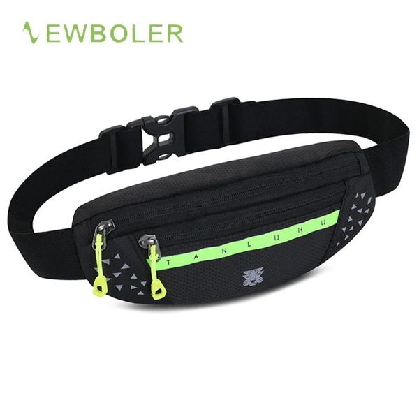 

running waistband sport bag double zipper pocket waist bag gym yoga waist belt pack mobile phone wasit wallet