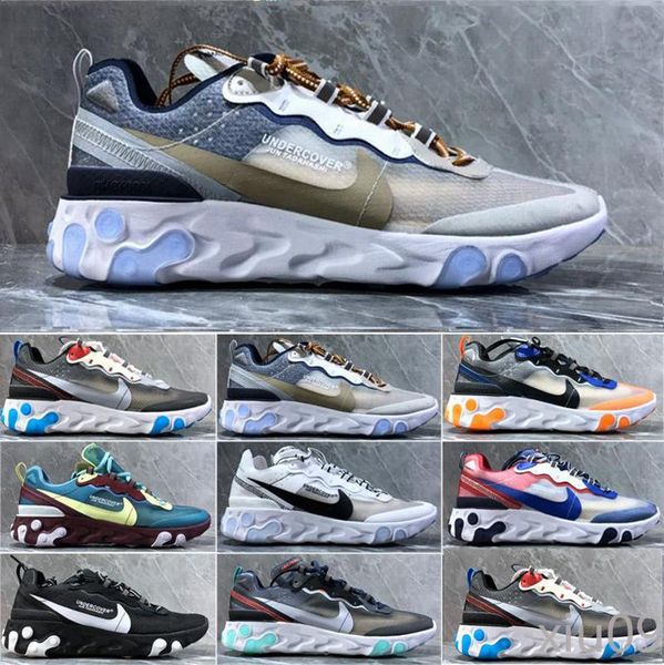 

2019 shipping react element 87 casual shoes for men women light bone triple black bred hyper pink mens trainer leisure sneakers 36-45 xiu09