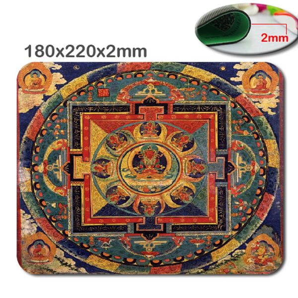 

buddhism carpet customized rectangle non-slip rubber 3d hd printing gaming rubber durable notebook mouse pad size 180x220x2mm