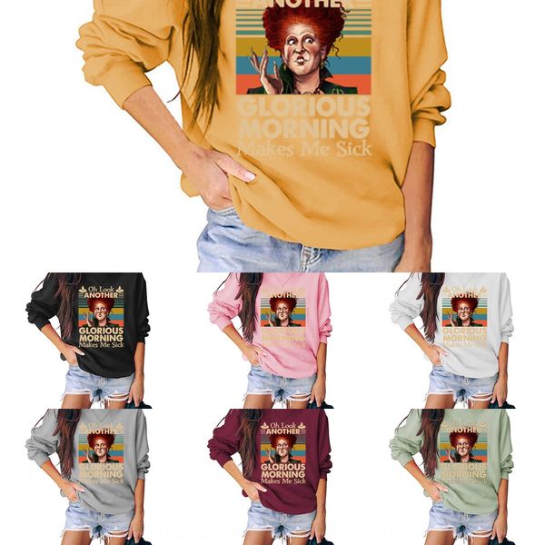 

oh look another casual letter printed t- t- shirt sweater shirtloose round neck base shirt long sleeve sweater for women 5cfri, Black