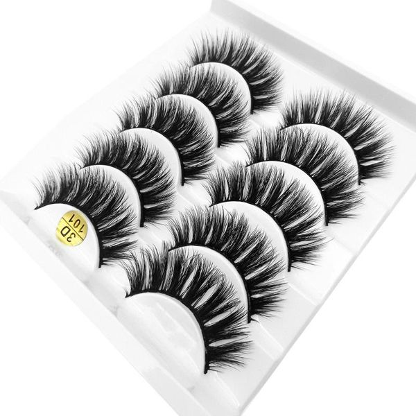 

false eyelashes 5 pairs hair soft crisscross fluffy wispy thick eye lashes handmade makeup extension tools 3d faux mink