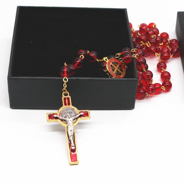 

jesus cross necklace women vintage necklace long men beads religious cross crucifix cspb, Silver