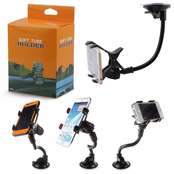 

cgjxscar mount long arm universal windshield dashboard mobile phone car holder 360 degree rotation car holder with strong suction cup x clam